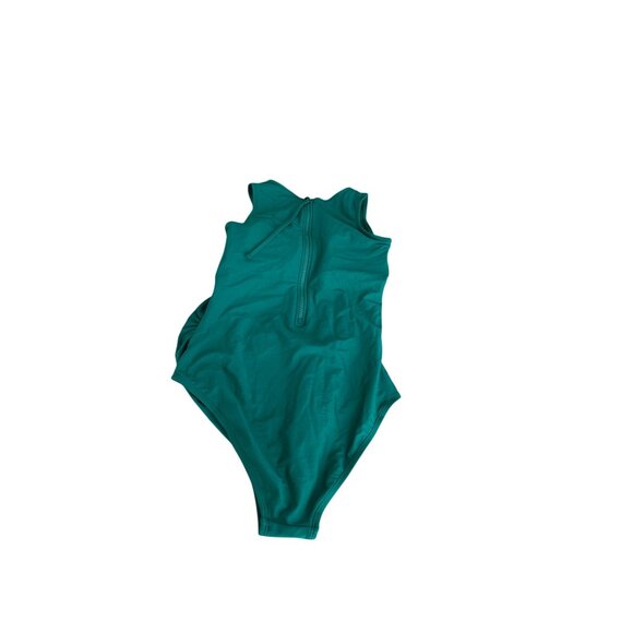 Smismivo Womens Teal One-Piece Swimsuit With Ruched Sides Back Zipper Modest NWT - Picture 10 of 10
